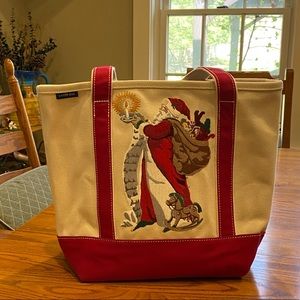 Lands End Med Christmas Tote